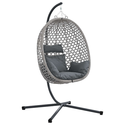Sedia uovo sospesa antracite e grigio 104 x 100 x 191 cm