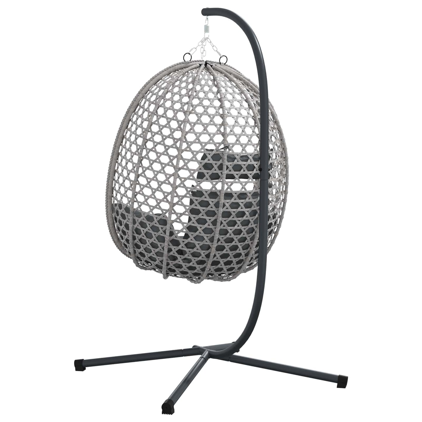 Sedia uovo sospesa antracite e grigio 104 x 100 x 191 cm | homemem39