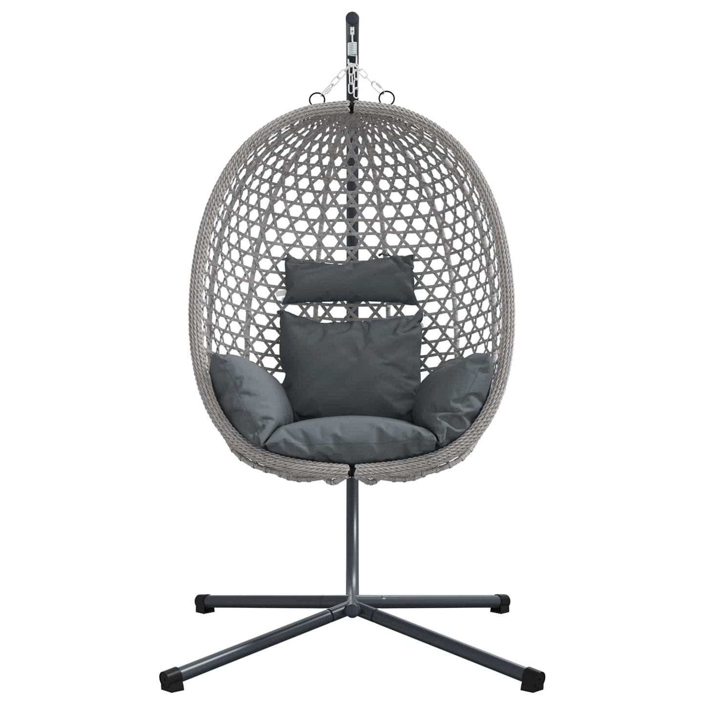 Sedia uovo sospesa antracite e grigio 104 x 100 x 191 cm | homemem39