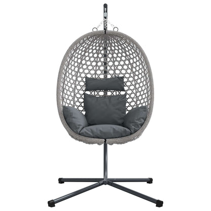 Sedia uovo sospesa antracite e grigio 104 x 100 x 191 cm | homemem39