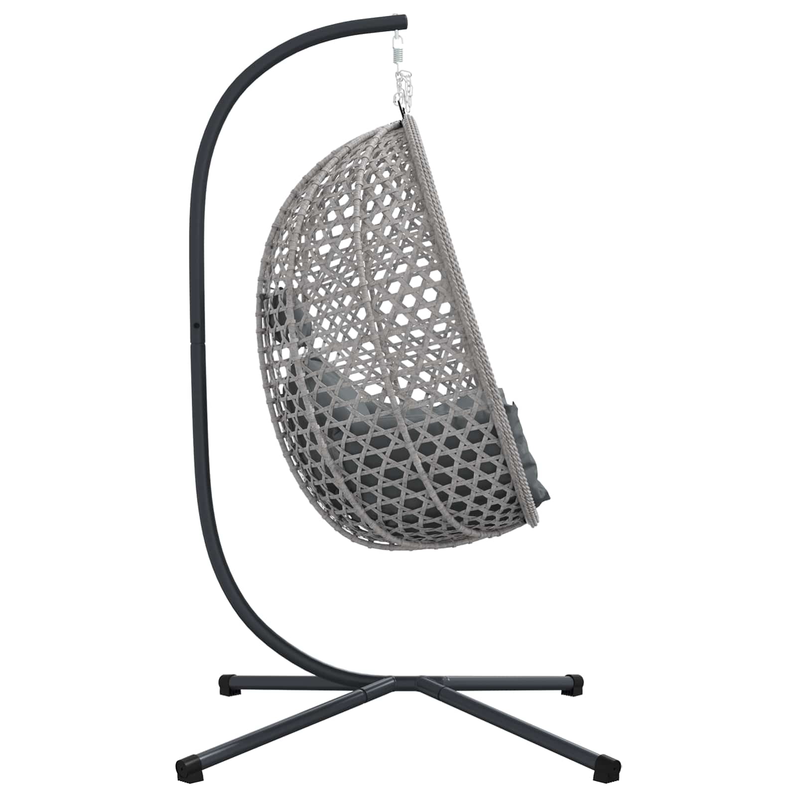 Sedia uovo sospesa antracite e grigio 104 x 100 x 191 cm | homemem39