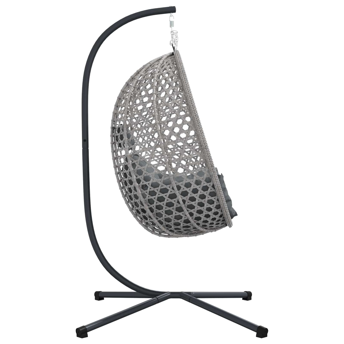 Sedia uovo sospesa antracite e grigio 104 x 100 x 191 cm | homemem39