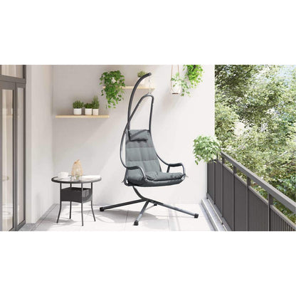 Sedia uovo sospesa Antracite 94 x 107 x 196.5 cm Acciaio - homemem39