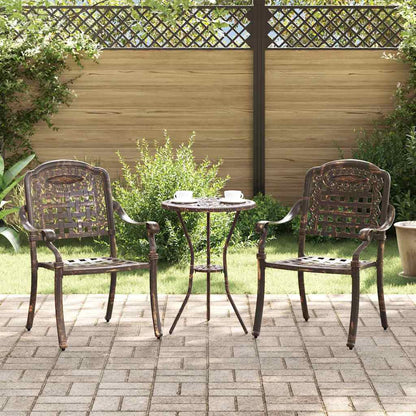 Sedia da Giardino 2 pcs Bronzo 55 x 56,5 x 91cm Alluminio