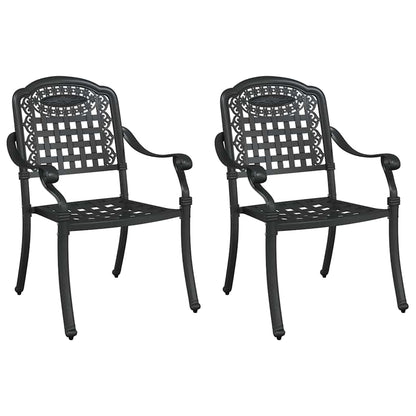 Sedia da Giardino 2 pcs Nero 55 x 56.5 x 91cm Alluminio
