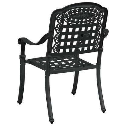 Sedia da Giardino 2 pcs Nero 55 x 56.5 x 91cm Alluminio