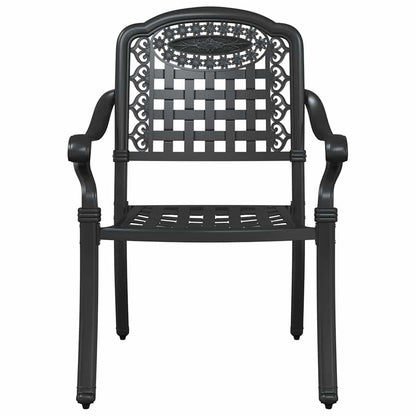 Sedia da Giardino 2 pcs Nero 55 x 56.5 x 91cm Alluminio