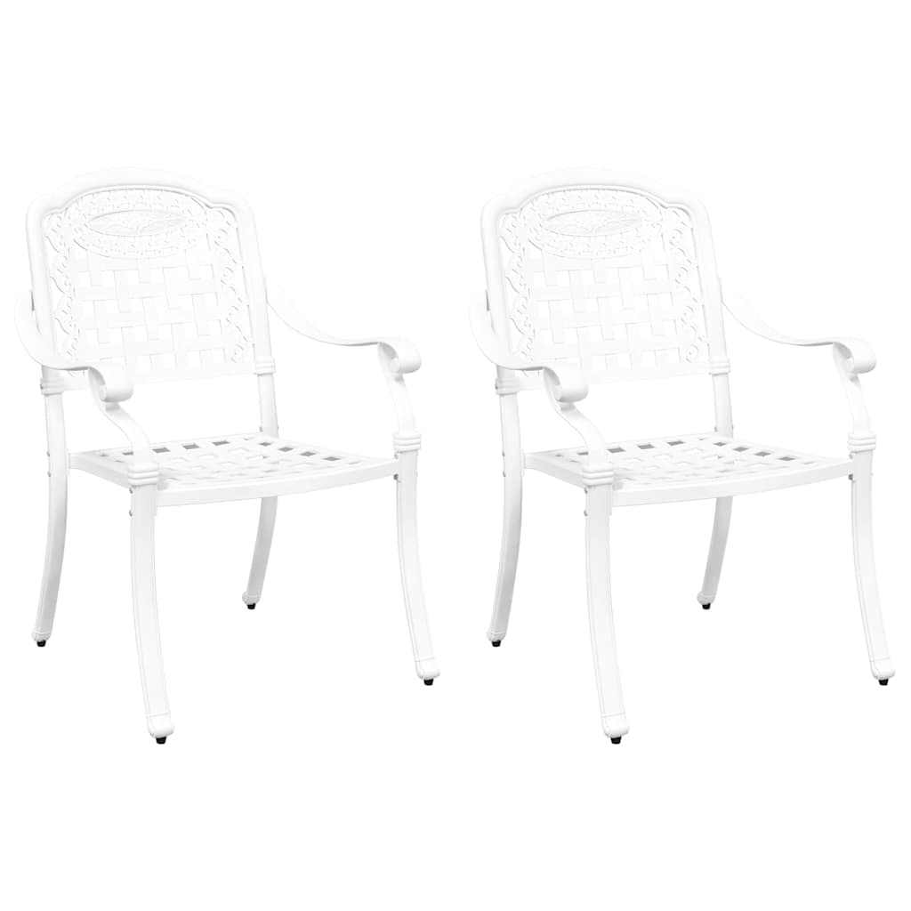 Sedia da Giardino 2 pcs Bianco 55 x 56,5 x 91cm Alluminio