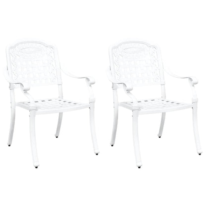 Sedia da Giardino 2 pcs Bianco 55 x 56,5 x 91cm Alluminio