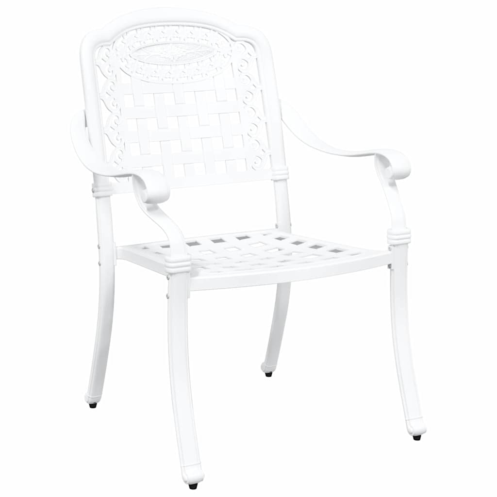 Sedia da Giardino 2 pcs Bianco 55 x 56,5 x 91cm Alluminio