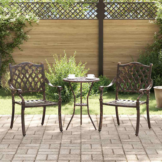 Sedia da Giardino 2 pcs Bronzo 55 x 56.5 x 91cm Alluminio