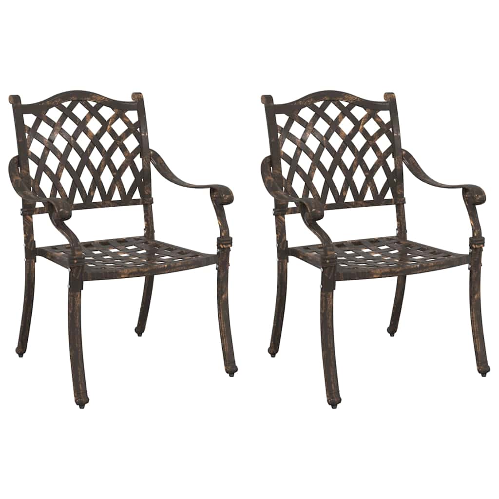 Sedia da Giardino 2 pcs Bronzo 56 x 55 x 92.5cm Alluminio