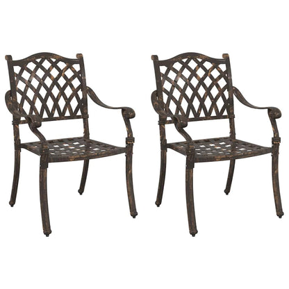 Sedia da Giardino 2 pcs Bronzo 56 x 55 x 92.5cm Alluminio