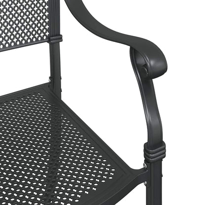 Sedia da Giardino 2 pcs Nero 55 x 56.5 x 91cm Alluminio