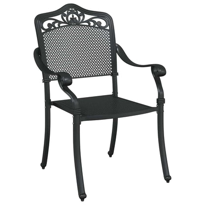 Sedia da Giardino 2 pcs Nero 55 x 56.5 x 91cm Alluminio
