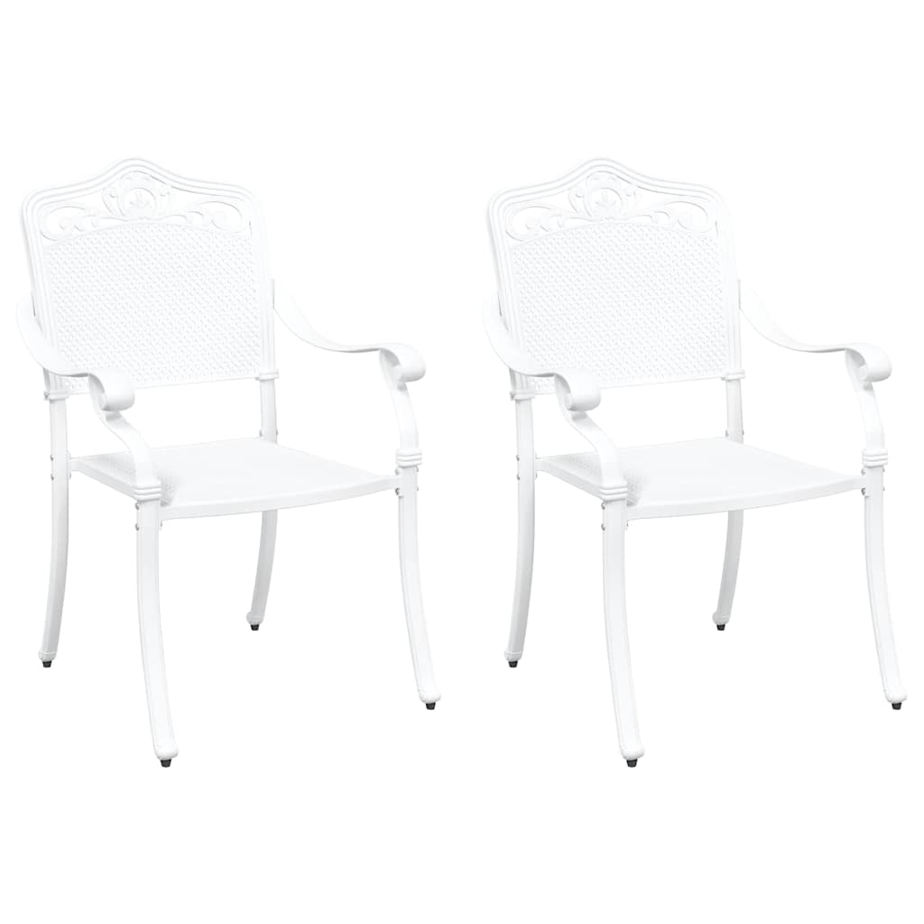 Sedia da Giardino 2 pcs Bianco 55 x 55 x 92,5cm Alluminio