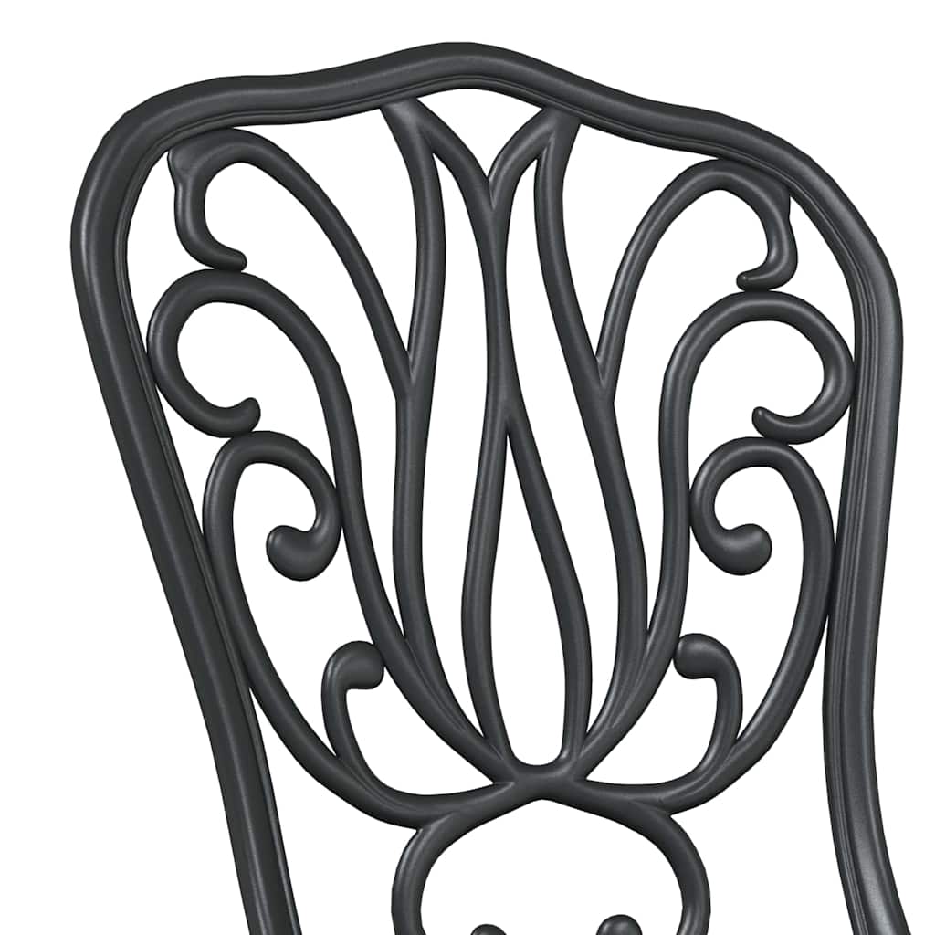 Set Bistro da Giardino 3 pcs Nero Alluminio | homemem39