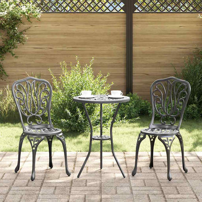 Set Bistro da Giardino 3 pcs Nero Alluminio | homemem39