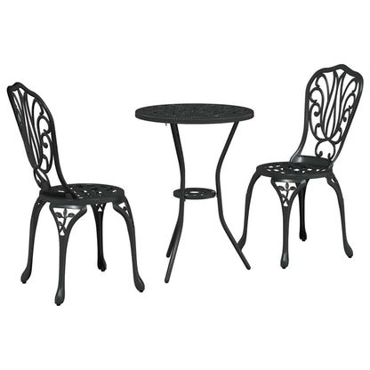 Set Bistro da Giardino 3 pcs Nero Alluminio | homemem39