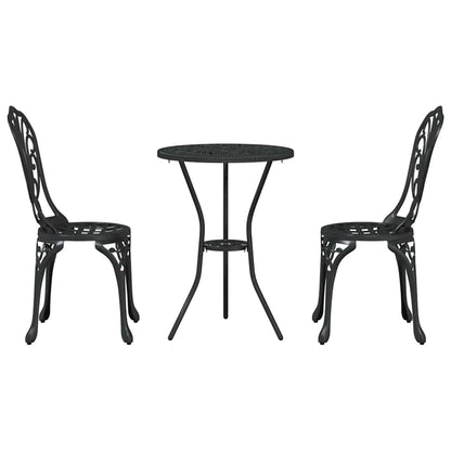 Set Bistro da Giardino 3 pcs Nero Alluminio | homemem39