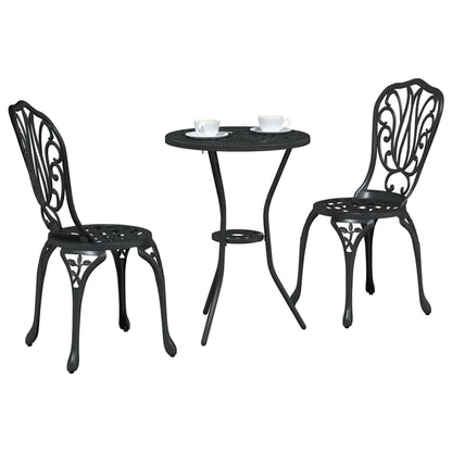 Set Bistro da Giardino 3 pcs Nero Alluminio | homemem39