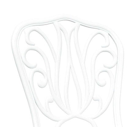 Set Bistro da Giardino 3 pcs Bianco Alluminio