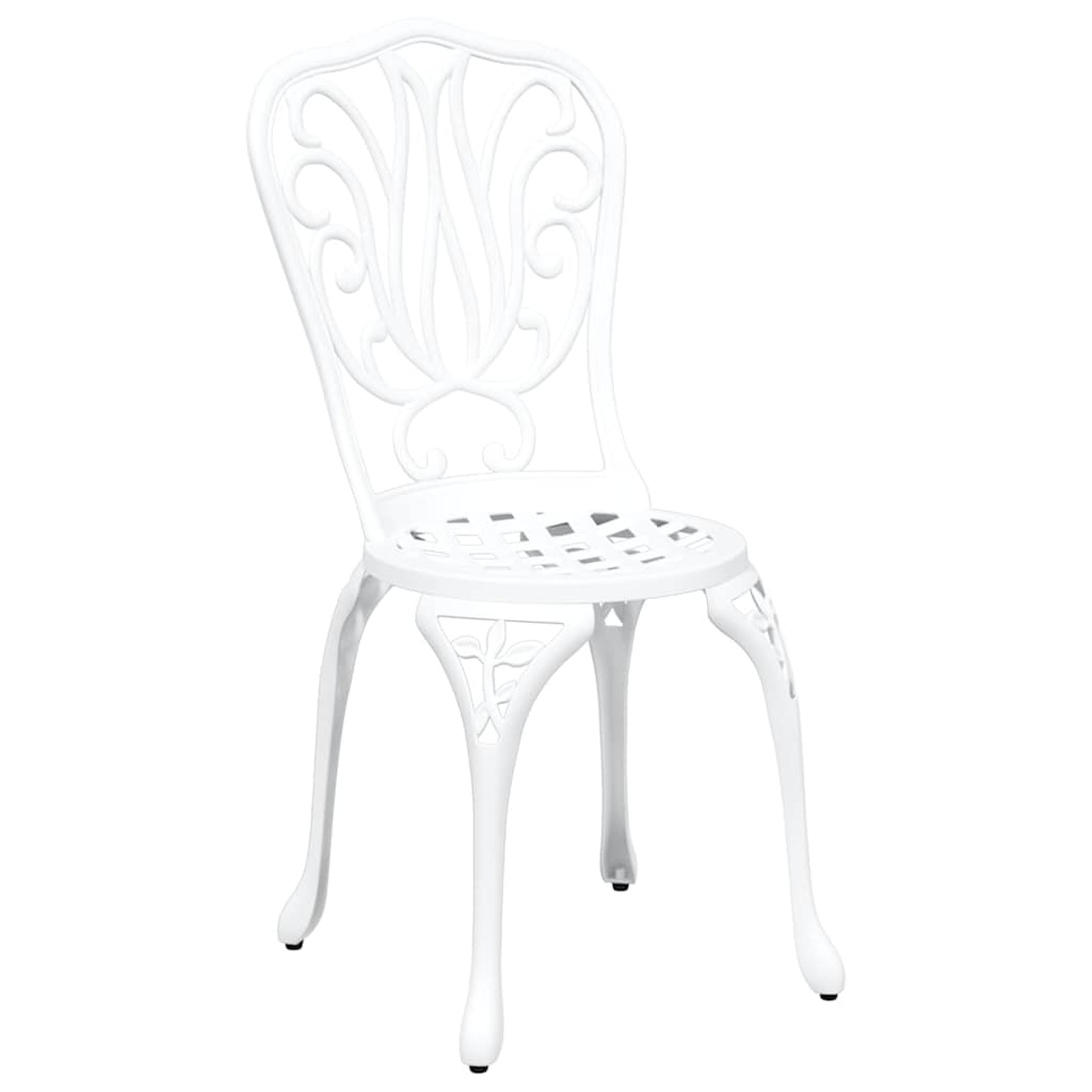 Set Bistro da Giardino 3 pcs Bianco Alluminio