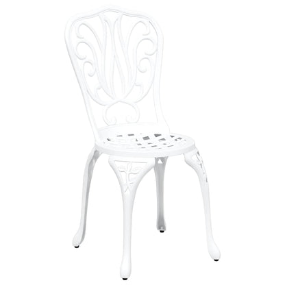 Set Bistro da Giardino 3 pcs Bianco Alluminio