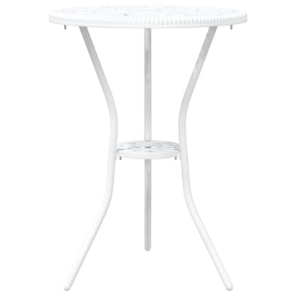 Set Bistro da Giardino 3 pcs Bianco Alluminio