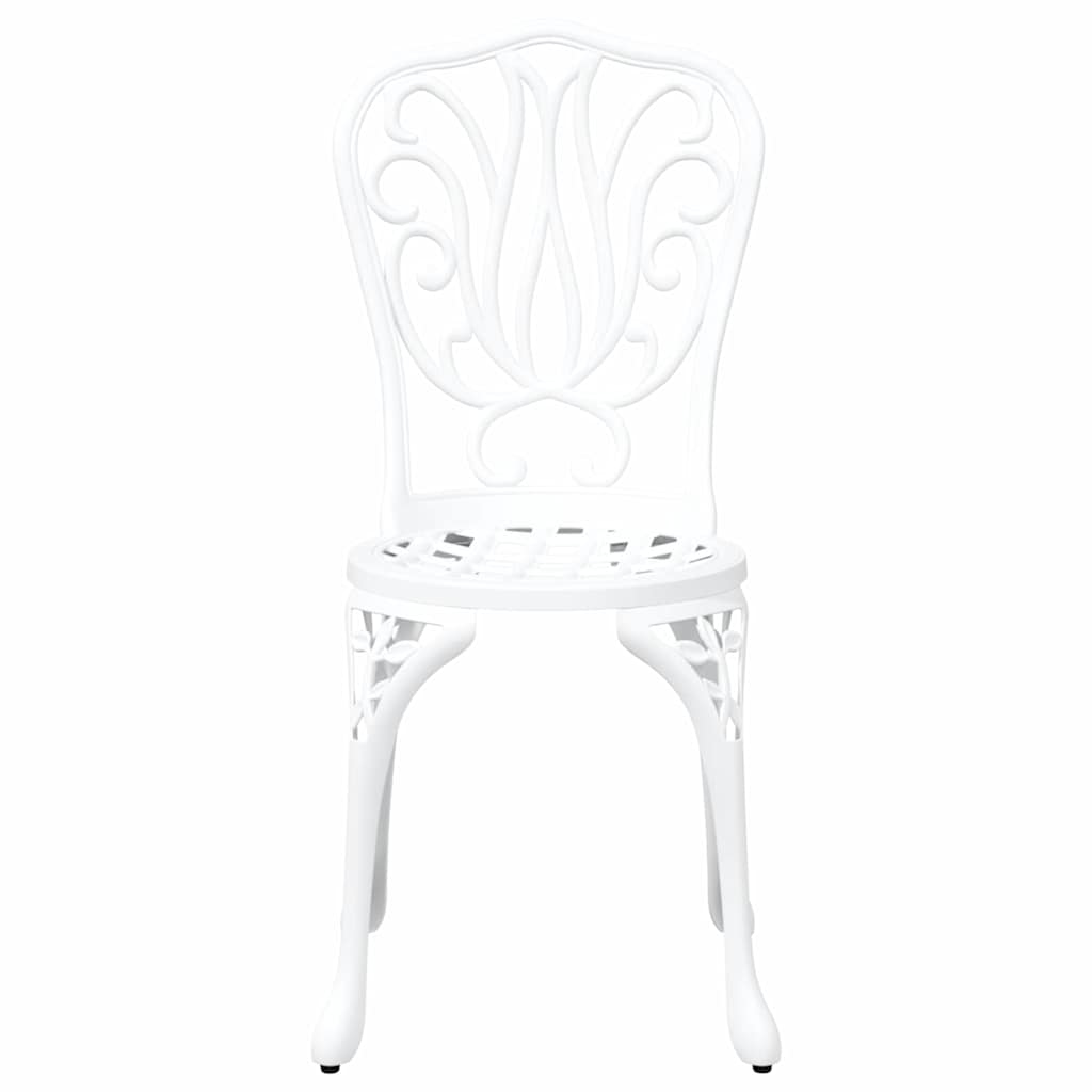Set Bistro da Giardino 3 pcs Bianco Alluminio