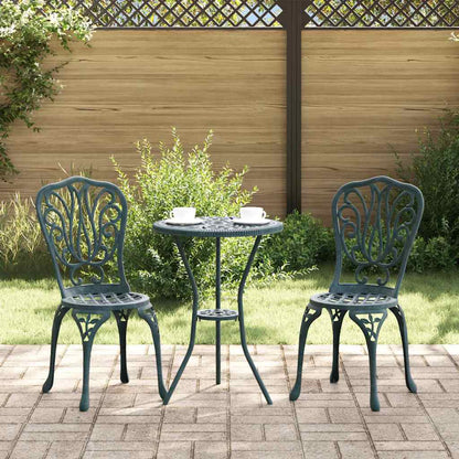 Set Bistro da Giardino 3 pcs Verde Alluminio