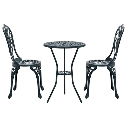 Set Bistro da Giardino 3 pcs Verde Alluminio