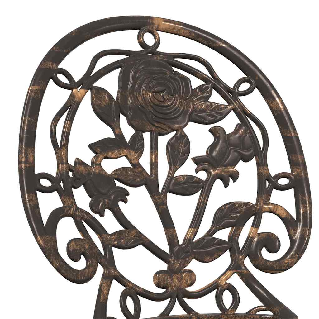 Set Bistro da Giardino 3 pcs Bronzo Alluminio