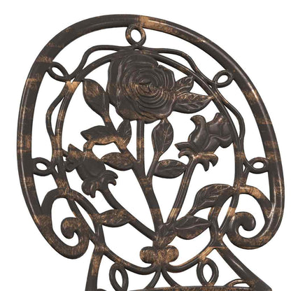 Set Bistro da Giardino 3 pcs Bronzo Alluminio