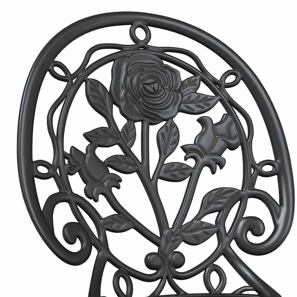 Set Bistro da Giardino 3 pcs Nero Alluminio