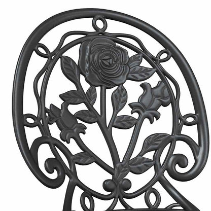 Set Bistro da Giardino 3 pcs Nero Alluminio