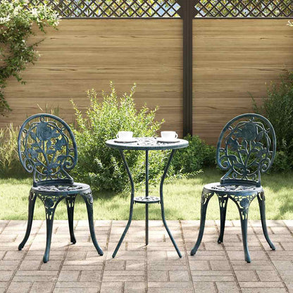 Set Bistro da Giardino 3 pcs Verde Alluminio