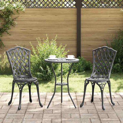 Set Bistro da Giardino 3 pcs Nero Alluminio