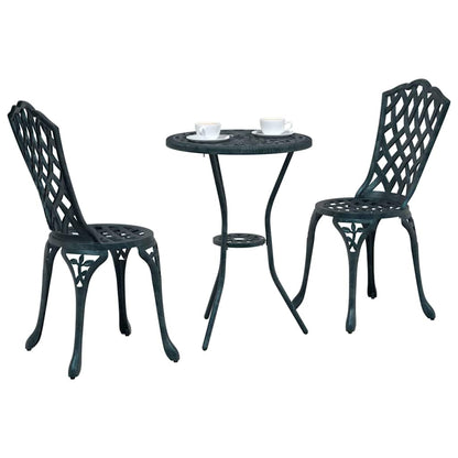 Set Bistro da Giardino 3 pcs Verde Alluminio