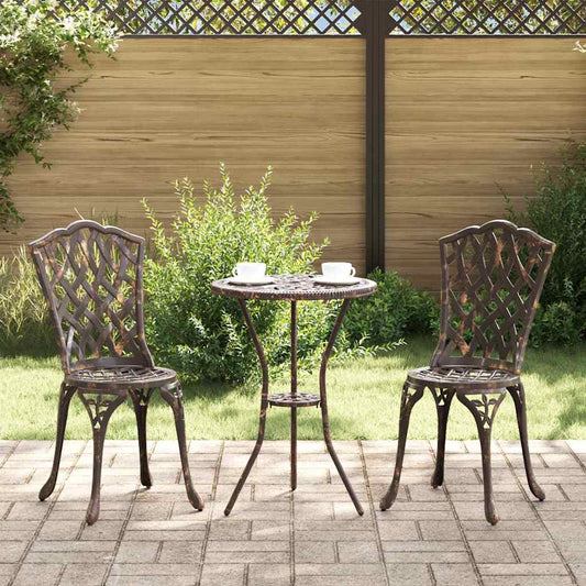 Sedia da Giardino 2 pcs Bronzo 55 x 56.5 x 91cm Alluminio