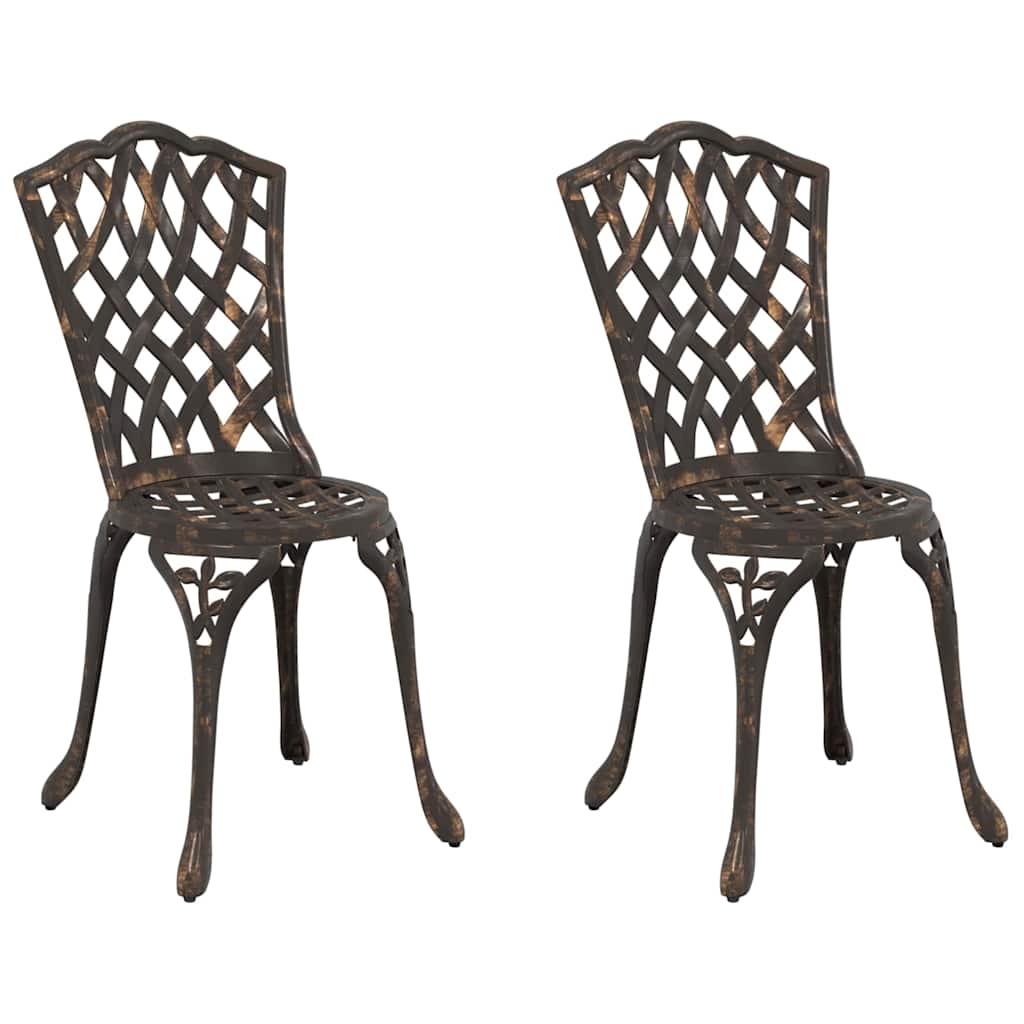 Sedia da Giardino 2 pcs Bronzo 39 x 40 x 87cm Alluminio