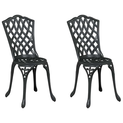 Sedia da Giardino 2 pcs Nero 39 x 40 x 87cm Alluminio