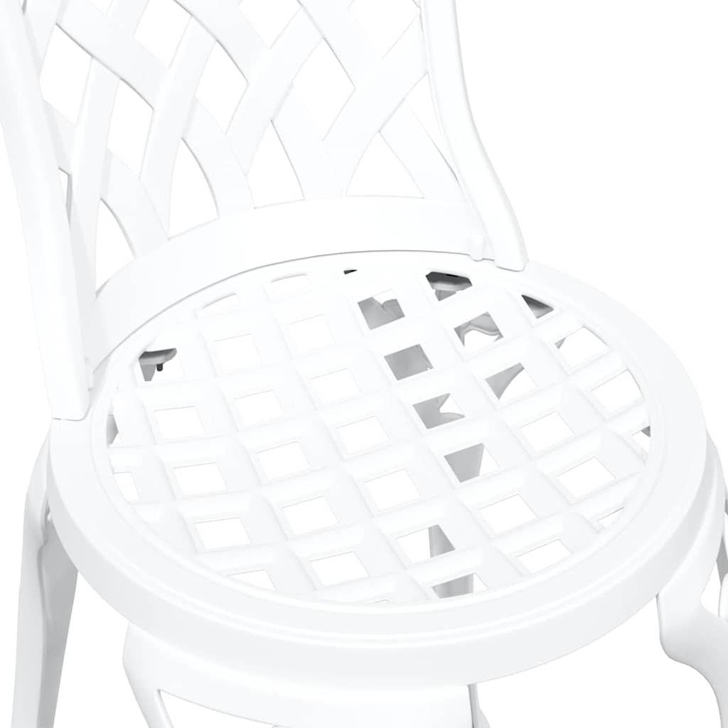 Sedia da Giardino 2 pcs Bianco 39 x 40 x 87cm Alluminio