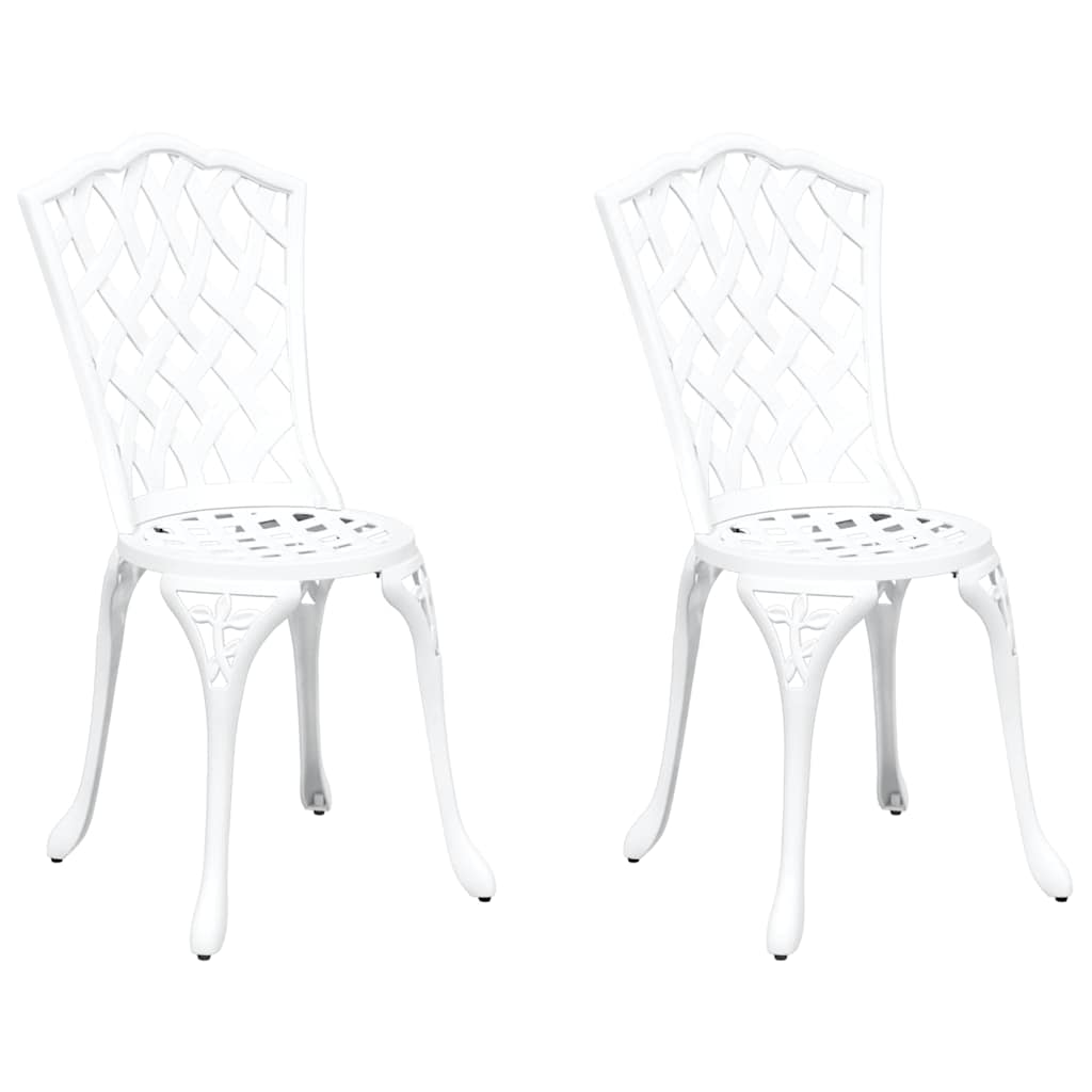 Sedia da Giardino 2 pcs Bianco 39 x 40 x 87cm Alluminio
