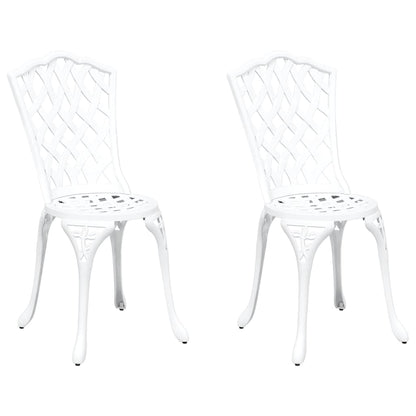 Sedia da Giardino 2 pcs Bianco 39 x 40 x 87cm Alluminio