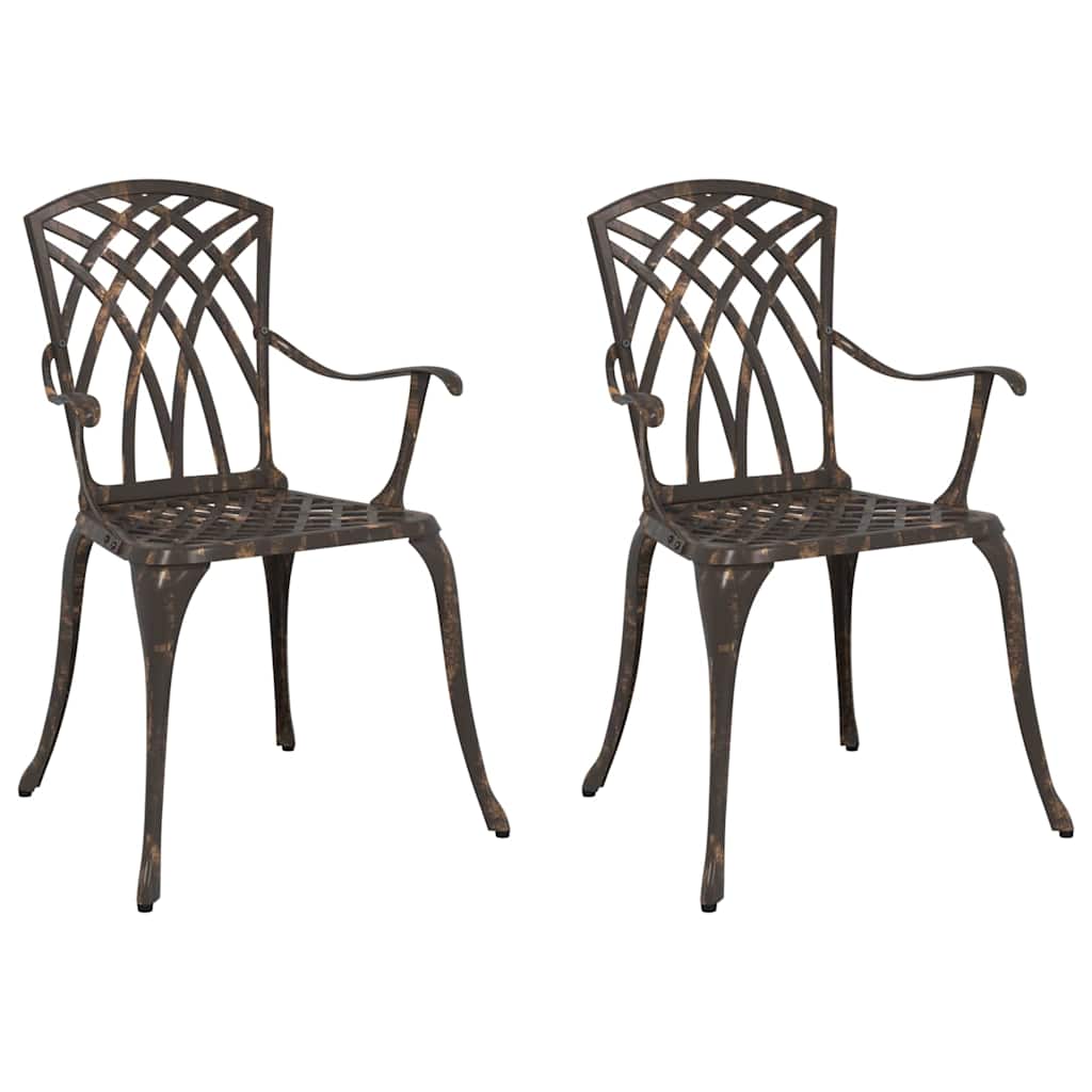Sedia da Giardino 2 pcs Bronzo 53 x 51 x 88,5cm Alluminio