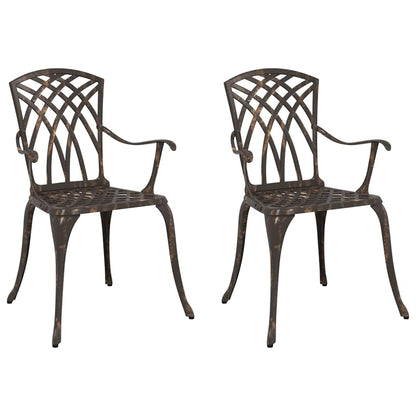 Sedia da Giardino 2 pcs Bronzo 53 x 51 x 88,5cm Alluminio