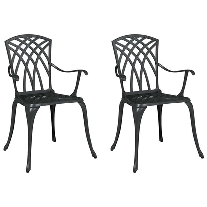 Sedia da Giardino 2 pcs Nero 53 x 51 x 88,5cm Alluminio