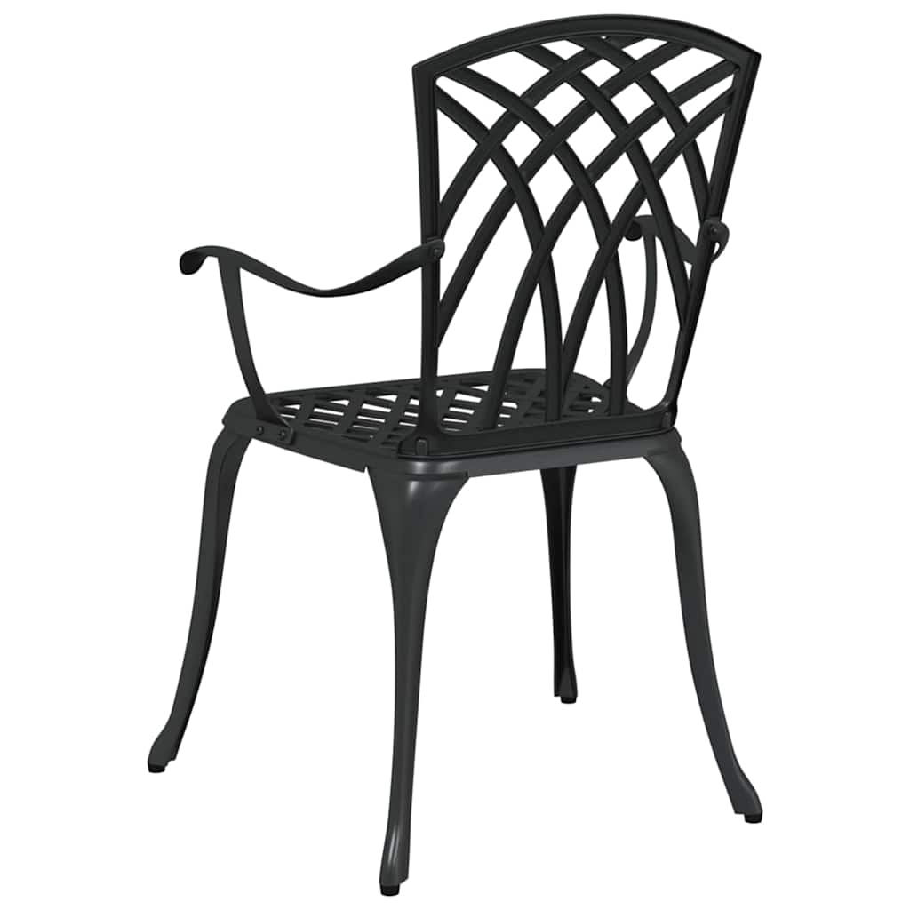 Sedia da Giardino 2 pcs Nero 53 x 51 x 88,5cm Alluminio