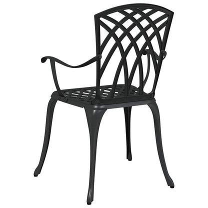 Sedia da Giardino 2 pcs Nero 53 x 51 x 88,5cm Alluminio